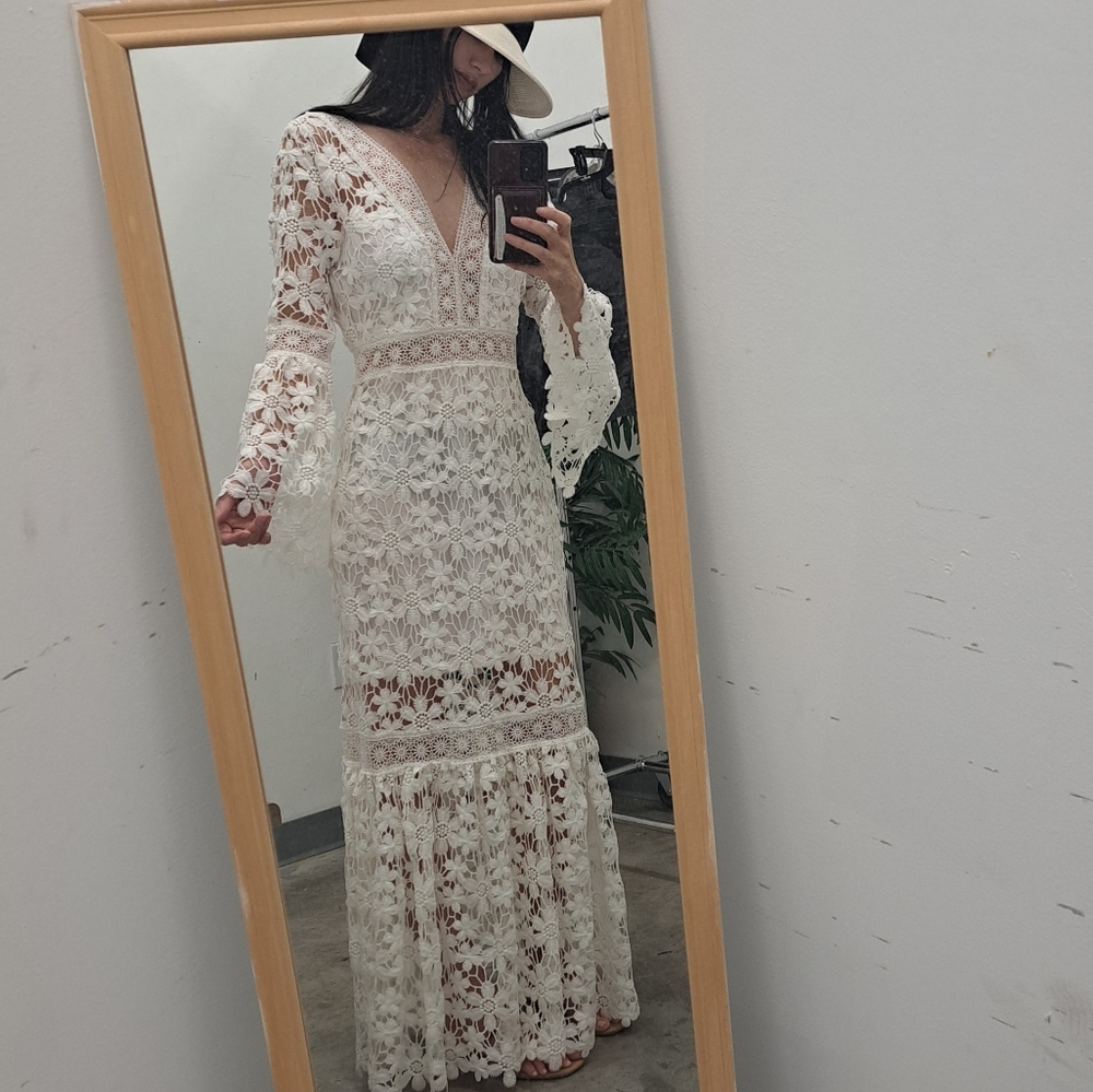 Size 8 long white dress
